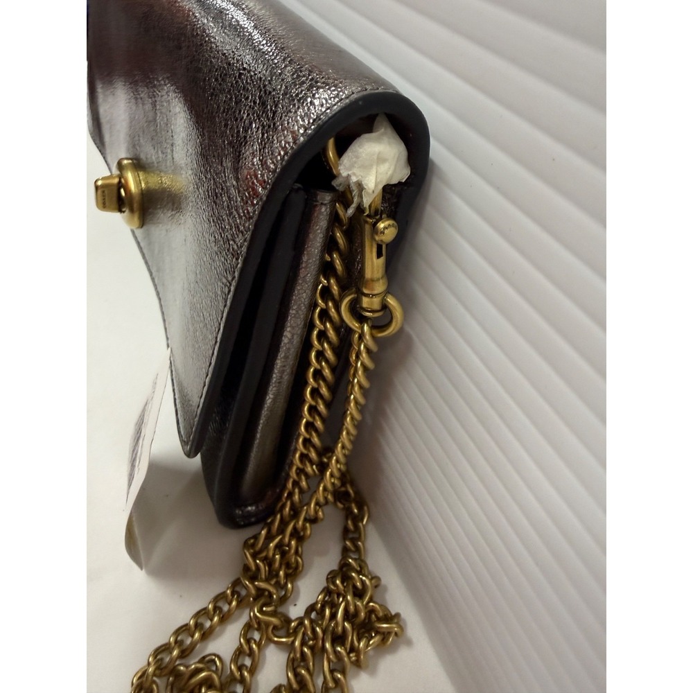 COACH Metallic Colorblock 40073 Canvas Signature Turnlock Chain Crossbody NEW! - Picture 4 of 10
